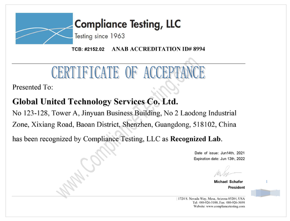 Κίνα Global United Technology Services Co.,Ltd. Πιστοποιήσεις