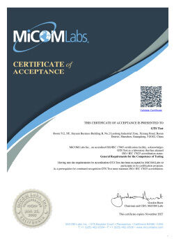 ΚΙΝΑ Global United Technology Services Co.,Ltd. Πιστοποιήσεις